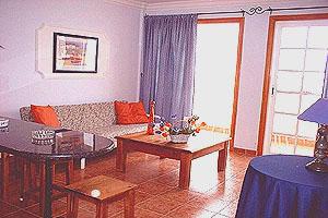 Appartement mit Meerblick, Wohnzimmer vom Appartement auf la Palma