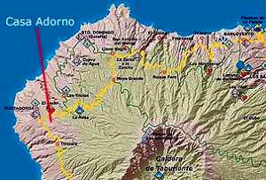 Ferienhaus in Puntagorda zu mieten zum Wandern in La Palma - Geographische Lage vom Ferienhaus auf La Palma