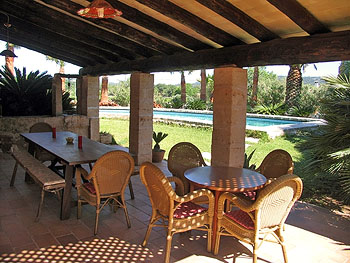 Möblierte, überdachte Terrasse Möblierte, überdachte Terrasse