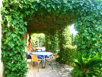 Terrasse der blauen Ferienwohnung
