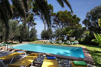 Pool und Sonnenliegen Pool und Sonnenliegen