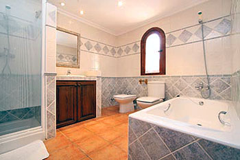 Badzimmer mit Dusche und Wanne Badzimmer mit Dusche und Wanne
