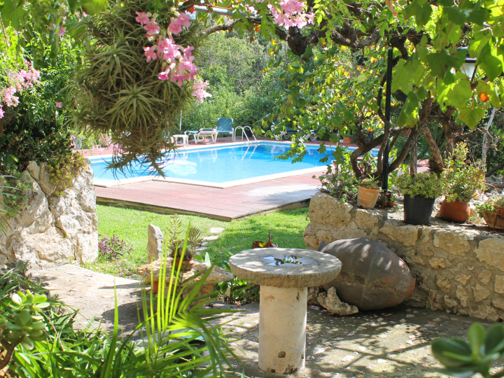 gepflegte Gartenanlage, Landhotel, Pool — Studio