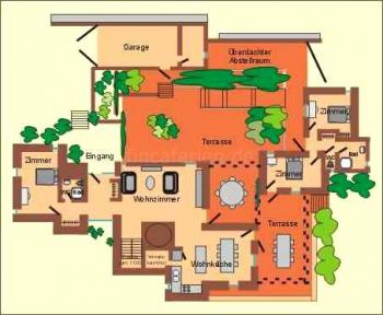 Grundriss vom Ferienhaus + Gästehaus