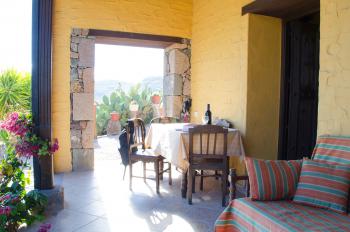 Terrasse mit Blick auf die Berge