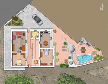 Grundriss Ferienhaus mit Pool