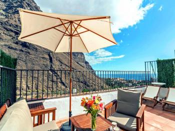 Ferienhaus mit Dachterrasse und Meerblick