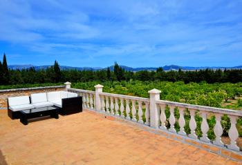 Balkon mit Blick über den Orangenhain