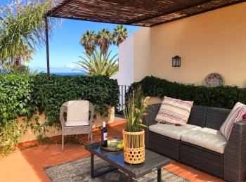 Ferienhaus mit Dachterrasse und Meerblick